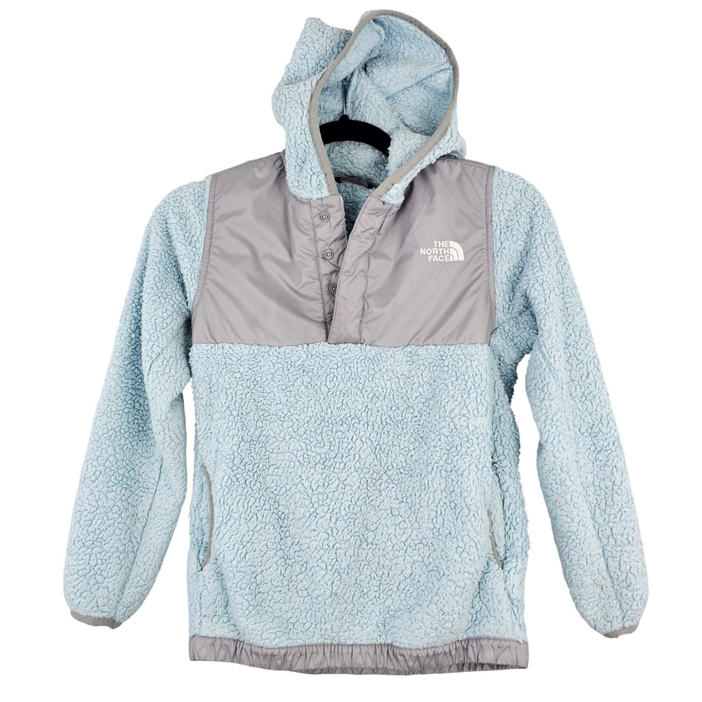 The North Face Kids Fleece Pullover Hoodie Blue Gray Size Youth 10/12